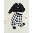 thumbnail image 3 of xiaxaixu Enfants Butterfly Broderie Col Rond Manches Longues Hauts+ Pantalons Longs, 3 of 9