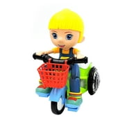 Angle View: Frecoccialo Kids Educational Toys, 360 Degrees Rotating Cartoon Stunt Tricycle