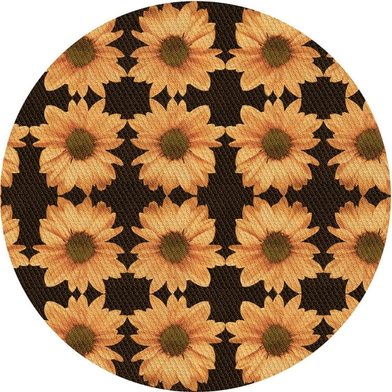 Ahgly Company Machine Washable Indoor Round Transitional Night Red Area Rugs, 3' Round