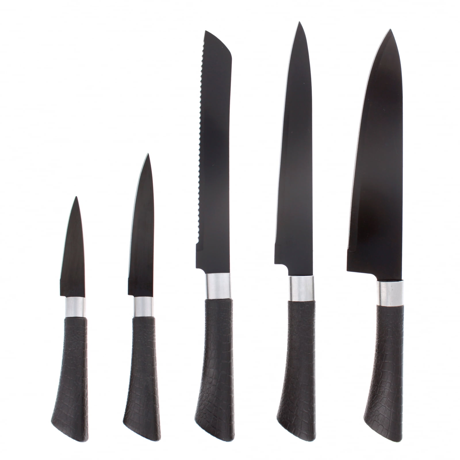 Beille 5pc Black Stainless Steel Knife Set Kitchen Utensils Home Goods