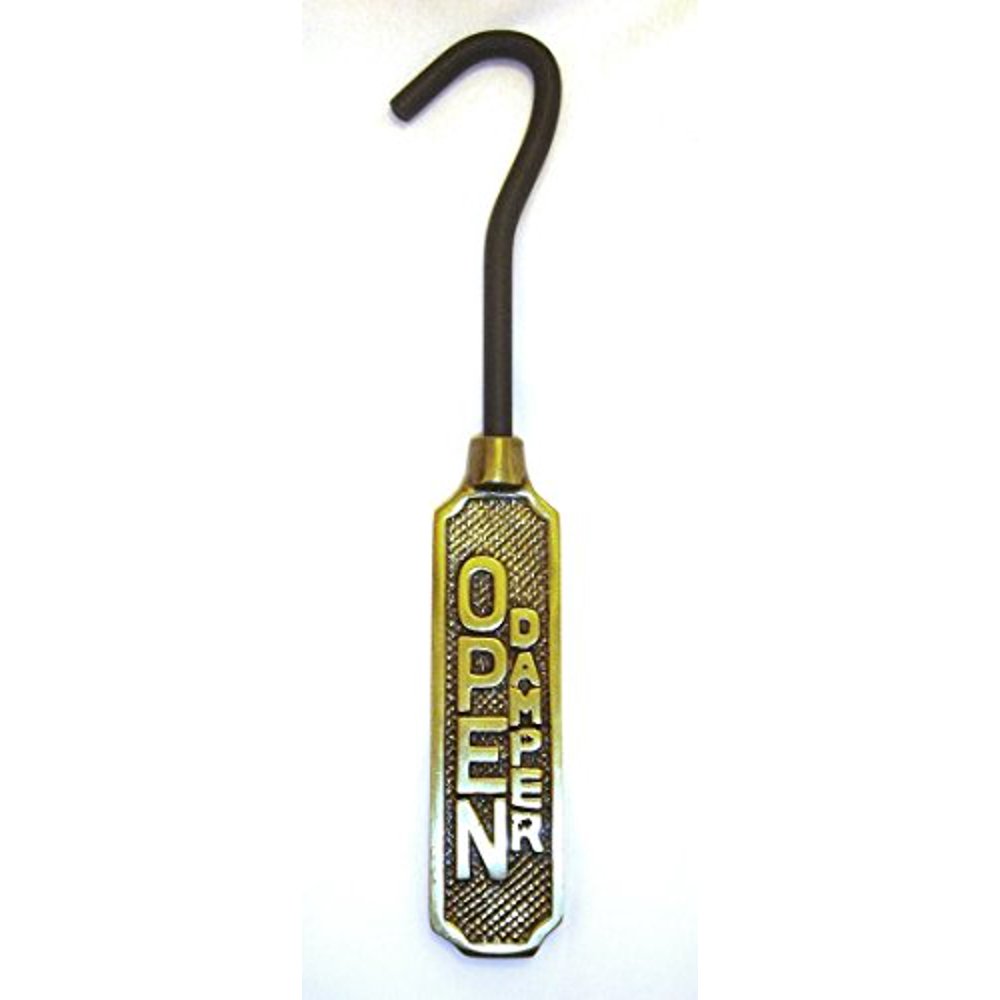 Metal Fireplace Damper Pull with Solid Brass Handle