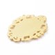 thumbnail image 2 of Alloy Pendant Cabochon Settings Plain Edge Bezel Cups & Rhinestone Settings Plain Edge Bezel Cups Oval Golden Tray: 30x20mm Fit for 1.2mm and 1.6mm Rhinestone 49x36x2mm Hole: 1.6mm, 2 of 2