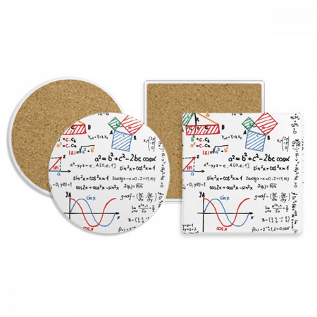 

Formula Function Aggregation Area Coaster Cup Mug Holder Absorbent Stone Cork Base Set