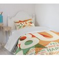 thumbnail image 4 of Ambesonne Party Quilted Bedspread Set 2 Pcs, World Happy Birthday, Twin Size, Pale Vermilion and Green, 4 of 6