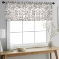 thumbnail image 2 of Sage Green Leaf Valance Curtains for Kitchen/Living Room/Bathroom/Bedroom Window, Rod Pocket Small Topper Half Short Window Curtains Voile Sheer Scarf, Retro Farmhouse Plant Floral Branch 60"x18", 2 of 8