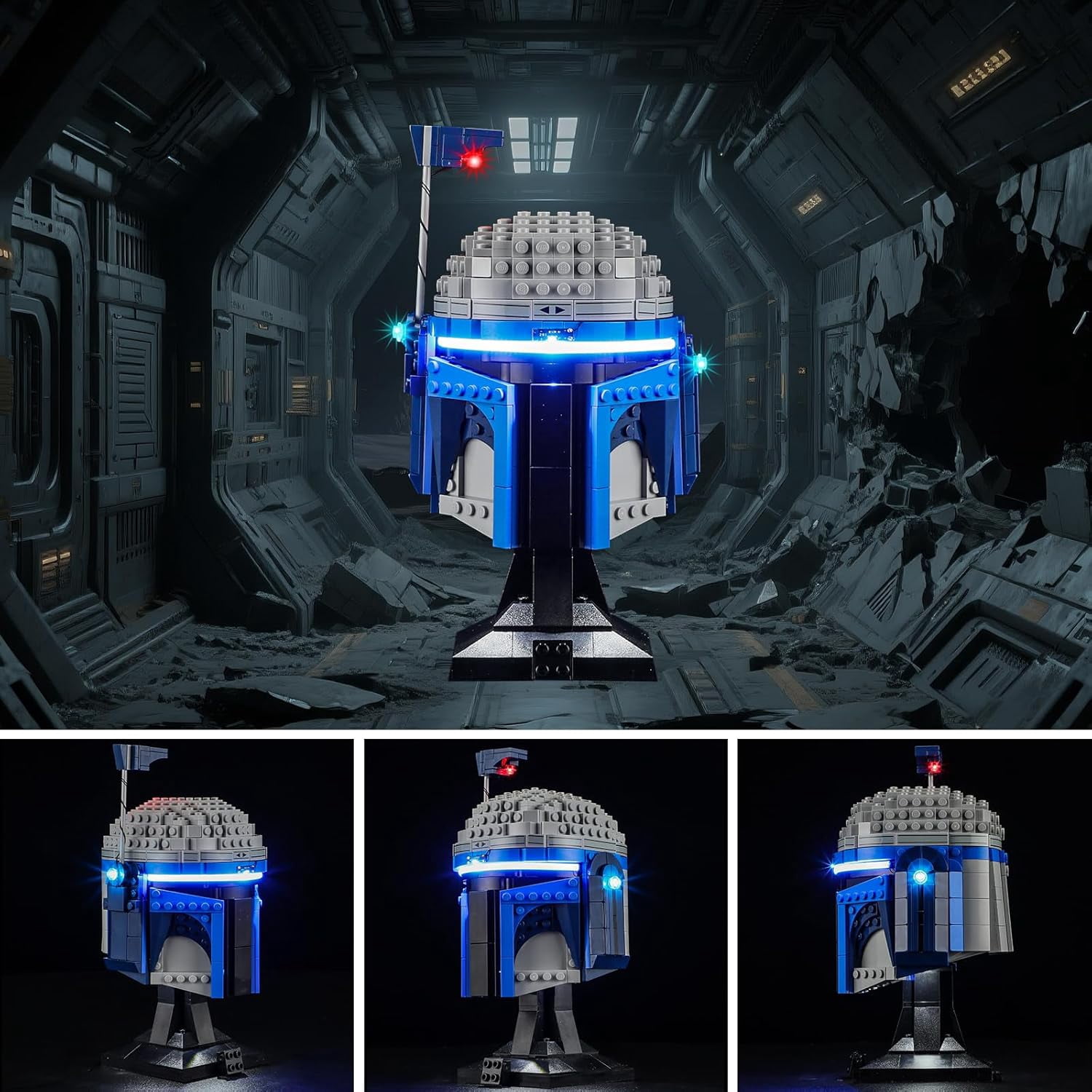 LED Light for Lego-75408 Jango Fett Helmet Building Blocks Model (Building Set NOT Included)