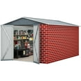 thumbnail image 7 of JAXPETY 8' x 12' Metal Storage Shed for Outdoor, Steel Yard Shed with Design of Lockable Doors,Vents, Utility and Tool Storage for Garden, Backyard, Patio, Outside use, Red Brick Style, 7 of 7