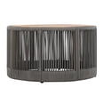 thumbnail image 2 of Outdoor Rattan rope & Acacia Wood Coffee Table - Patio Balcony Furniture for Garden, Yard, Balcony - Weather Resistant (Rope Grey, Natural Iron), 2 of 5