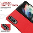 thumbnail image 2 of Dteck Cover Samsung Galaxy Z Fold 3, Luxury Protective Ultra-Thin Leather Lichee Pattern Shockproof Glossy Design Back Phone Cover For Samsung Galaxy Z Fold 3, Red, 2 of 6