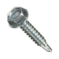 #12-14 x 1-1/4" Zinc Plated Steel Hex Washer Head Self-Drilling Screws