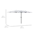 thumbnail image 7 of Best Choice Products 15x9ft Large Double-Sided Rectangular Outdoor Aluminum Twin Patio Market Umbrella w/ Crank - White, 7 of 7