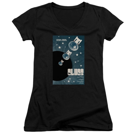 Star Trek Tng Season 4 Episode 14 Junior Women's V-Neck T-Shirt Black