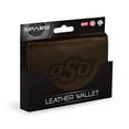 thumbnail image 2 of Oklahoma-St-OSU-Cowboy's Embossed Trifold Wallet - Soft Dark Brown Leather - with Worn Distressed Look, 2 of 5