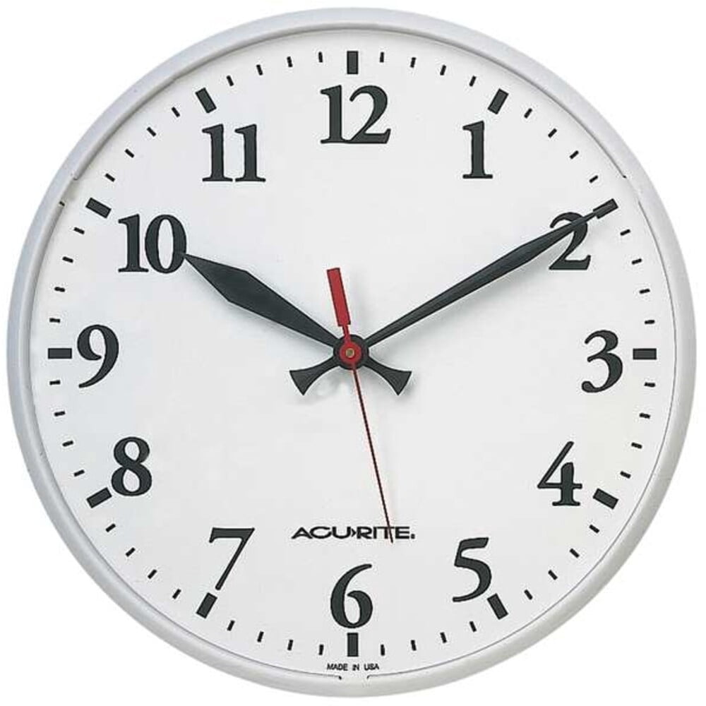 12-1/2" Analog Wall Clock, White 3LYK5
