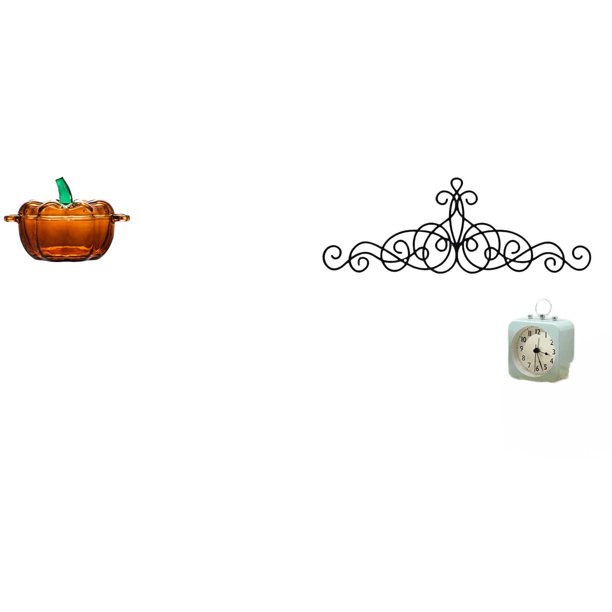 Plato De Dulces De Vidrio Con Forma De Calabaza Con Tapa Y Placa Decorativa De Metal Con Diseño Floral Para Pared, Ideal Para Interiores Y Exteriores, Patios, Porches, Vallas, Tarros De