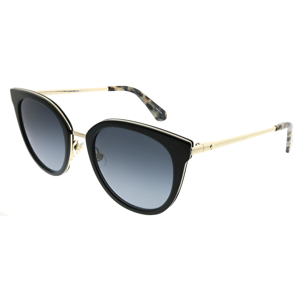 Kate Spade Jazzlyn/S Plastic Womens Cat-Eye Sunglasses Black Gold 51mm  Adult 