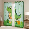 thumbnail image 2 of jejeloiu Cute Cartoon Dinosaur Black Out Curtains,Wild Animal Curtains Pack of 2 (42x63 Each),Green Dino Bedroom Curtains For Boys Kids,Breathable Home Decor, 2 of 6
