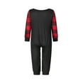thumbnail image 4 of Family Matching Christmas Pajamas, Long-Sleeved Cartoon Dinosaur Print Tops + Plaid Pattern Trousers Sleepwear Outfits, 4 of 9