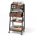 thumbnail image 1 of Carrito utilitario Homsorout de metal de 3 niveles con cajón y ruedas, 1 of 8