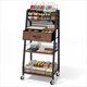 thumbnail image 1 of Carrito utilitario Homsorout de metal de 3 niveles con cajón y ruedas, 1 of 8