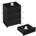 thumbnail image 6 of Renwick Vertical Nightstand with 3 Drawers for Bedroom, Adults, Black, 6 of 8