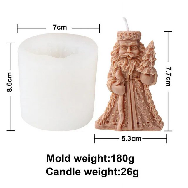Molde de vela de silicona con forma de enano barbudo, sombrero de Navidad, estrella de mar, Papá Noel, jabón, herramienta de fabricación de yeso, decoración de Chocolate para fiesta, regalo, nuevo