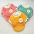 thumbnail image 5 of Cute Plush Round Neck Warm Winter Flowers Sweater Pet Dog Clothes Winter Warm Fleece Pet Coat For Small Dogs French Bulldog Puppy Dog Clothing Chihuahua Clothes, 5 of 5