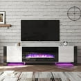 thumbnail image 2 of VANACC 80" Fireplace TV Stand with 40" Electric Fireplace for TVs up to 90", White, 2 of 7