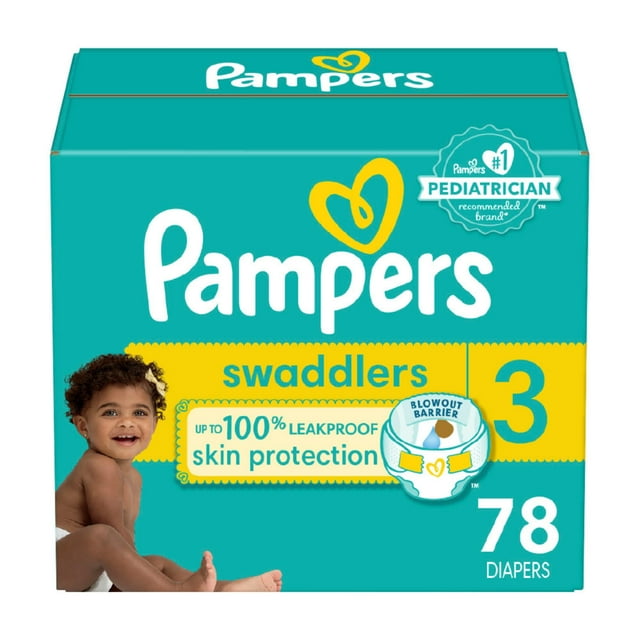 Pañales Pampers Swaddlers ultrasuaves, tamaño 3, 78 unidades