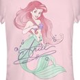 thumbnail image 2 of Junior's The Little Mermaid Ariel Watercolor Signature  Graphic Tee Light Pink Large, 2 of 3
