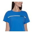 thumbnail image 3 of DKNY Women's Cotton Logo Stripe Cropped T-Shirt Blue Size X-Large, 3 of 3