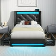 thumbnail image 1 of Greenstell Smart Charging Storage Bed Frame - 900lbs Capacity Noise-Free, Twin, Black, 1 of 7