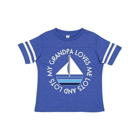 

Inktastic My Grandpa Loves Me Grandson Sailboat Gift Toddler Boy Girl T-Shirt