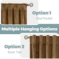 thumbnail image 3 of Bronze Brown Velvet Curtains for Bedroom, Thick Thermal Insulated Room Darkening Curtains Noise Reduce Back Tab and Rod Pocket Window Panels for Living Room, Set of 2 Panels, 52 x 96 Inch, 3 of 16