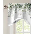 thumbnail image 2 of Tie Up Valance Curtain for Kitchen,Pastoral Butterfly Watercolor Leaves Rod Pocket Short Curtains Adjustable Tie-Up Shade Valances,Green Eucalyptus Leaves on White Window Treatment for Living Room, 2 of 8