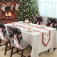thumbnail image 4 of Christmas Snowman Chair Covers Set of 4 Red Snowman Berries Bird Pine Tree Black Chair Back Covers Stretch Removable Washable Slipcovers Protector for Dining Room Kitchen Party Decor, 4 of 5