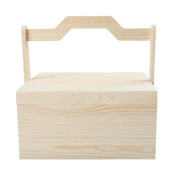 Sensethe 1pc Wooden Storage Case Portable Storage Box Gift Packing Case with Handle