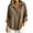 Brown-TOPS, variant on Hooded Henley Shirt for Women Cotton Linen Textured 3/4 Sleeve Pocket Loose Casual Blouse Red S