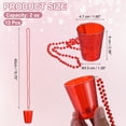 thumbnail image 2 of Uxcell 12 Pcs Shot Glass Necklaces, 2 oz Shot Cups on Beaded Necklace, Plastic Glass Cups Bead Chain Striped for Party, Red, 2 of 7
