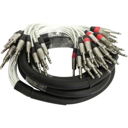 Seismic Audio SAST-12-24-15, 12 Channel Insert Snake 12 TS to 24 TRS 15 Feet