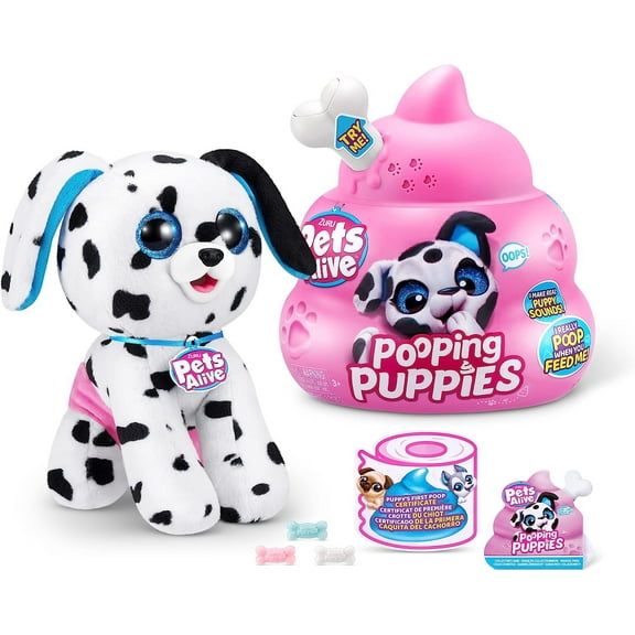 Pets Alive Series 1 Dalmation Interactive Plush (White Bone)