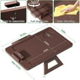 thumbnail image 3 of Bamboo Sofa Tray, Couch Arm Table, Clip-On Armrest Tray Table for Wide Couch Foldable Tray with 360° Phone Holder Couch Arm Tray for Eating/Drinks/Snacks/Remote, TV Tray Tables, with Folding, 3 of 7