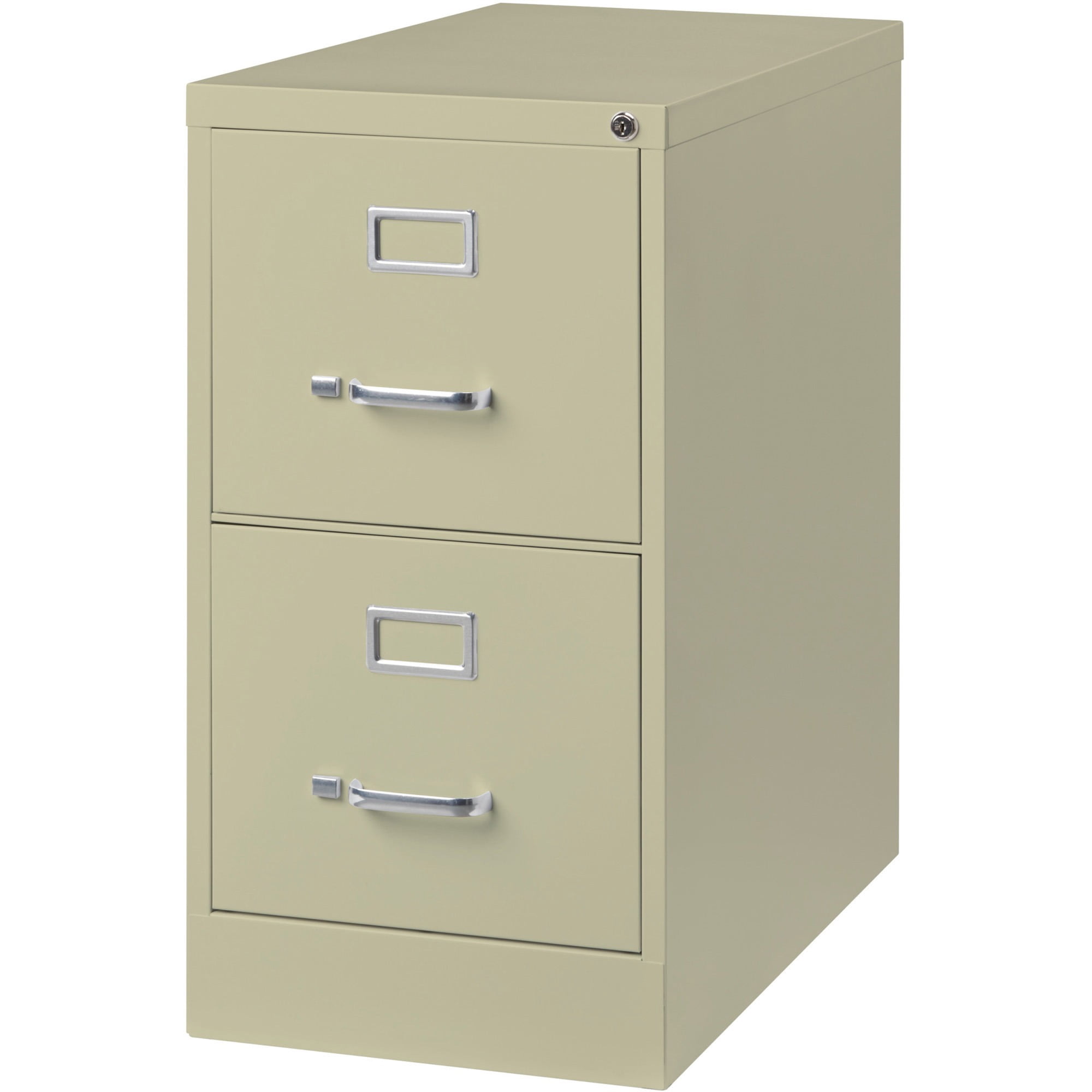 Lorell Vertical File - 2-drawer - 15" X 26.5" X 28.4" - 2 X Drawer(s) For File - Letter - Vertical - Security Lock, Ball-bearing Suspension, Heavy Duty - Putty - Steel - Recycled