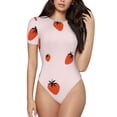 thumbnail image 1 of Fotbe Strawberry Body de Mujer con Cuello Redondo y Mangas Cortas, Sin Mangas Ajustado, Suave, Cómodo y Básico-Large, 1 of 7