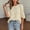 Apricot, variant on Women's Casual Floral Jacquard Chiffon Blouse – Puff Sleeve Round Neck Top Elegant Summer Vacation & Daily Wear White,XXL