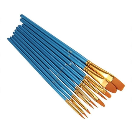 10 Pcs Watercolor Pencils Pastel Paint Palette Brush Brushes Child Blue
