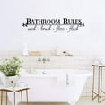 thumbnail image 6 of STONCEL 6 x 23in Bathroom Decor Rules Wash Brush Floss Flush Stickers and 14 x 24in Kitchen Rules Letters Wall Art Decals, 2 Set Black Vinyl DIY Inspirational Saying Peel and Stick Wallpaper Quote, 6 of 9
