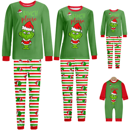 

Family Matching Christmas Pajamas Sleepwear Set Merry Christmas Monster Stripe Printed Baby-Kids-Adult-Pet Size 2-Piece Top and Pants Bodysuits Pajamas Set