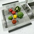 Over the Sink Multipurpose RollUp Dish Drying Rack Pan Bottle Food