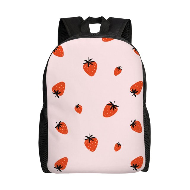 Disketp Strawberry Mochila Unisex de Apertura Lateral Completa, Mochila para Laptop para Escuela, Trabajo y Viajes
